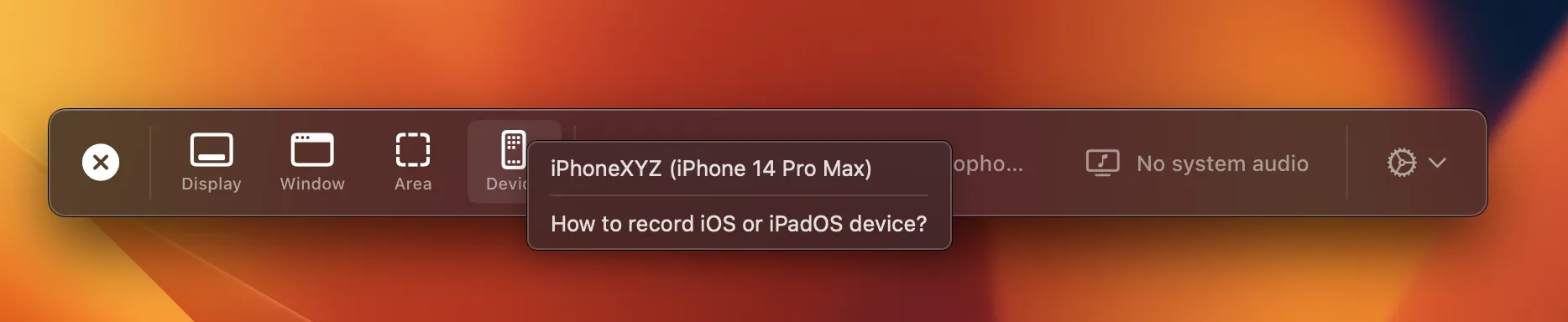 Record your iPhone and iPad Screen from macOS